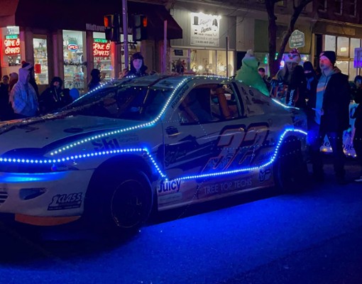 vehicle in holiday parade