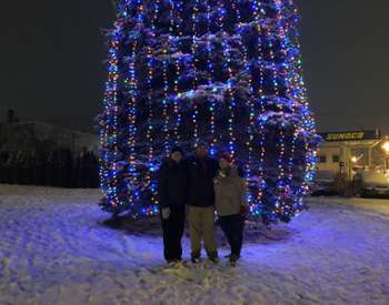 lit up Christmas tree