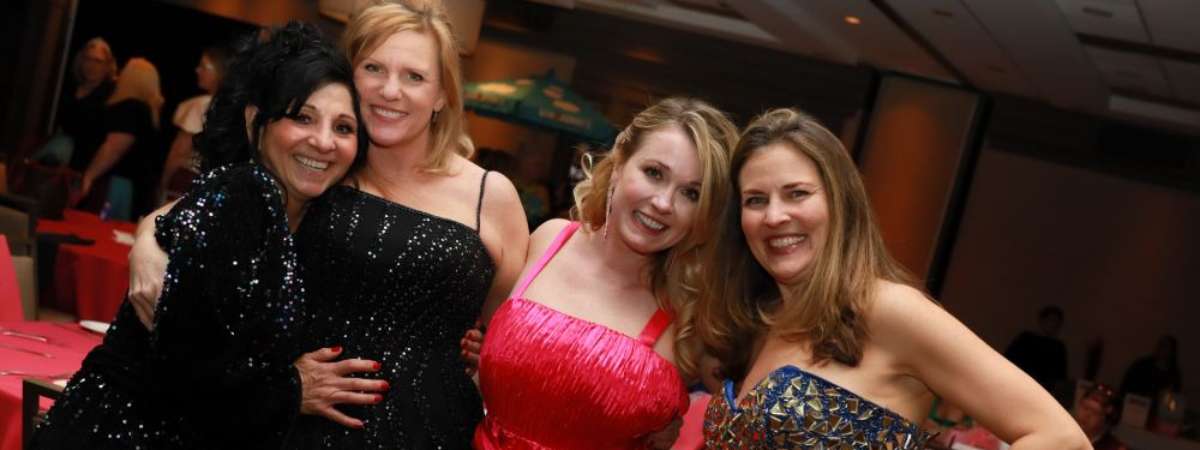 four women at a mom prom