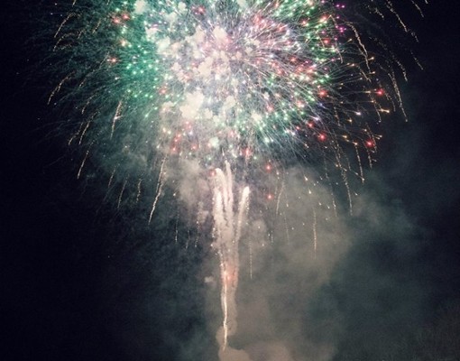 blue and green fireworks