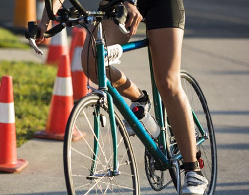 person competing in a cycling race