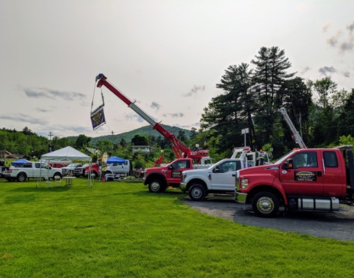 trucks in park