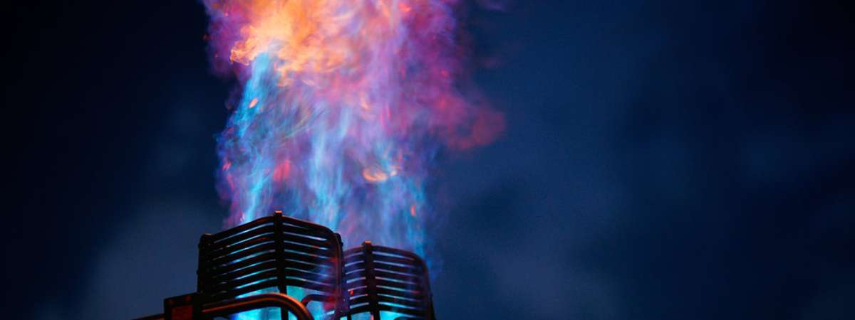 close up of fire from hot air balloon