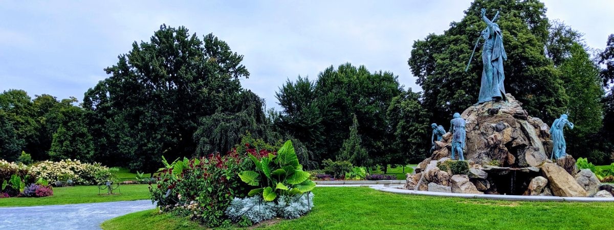 washington park statue and path