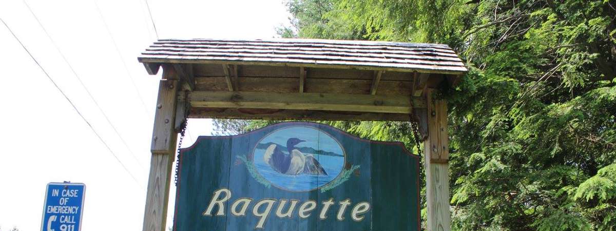raquette lake sign