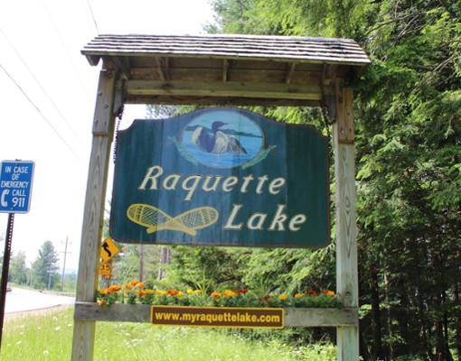 raquette lake sign