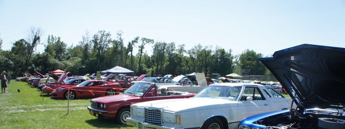 line up of classic cars