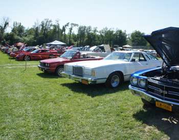 line up of classic cars