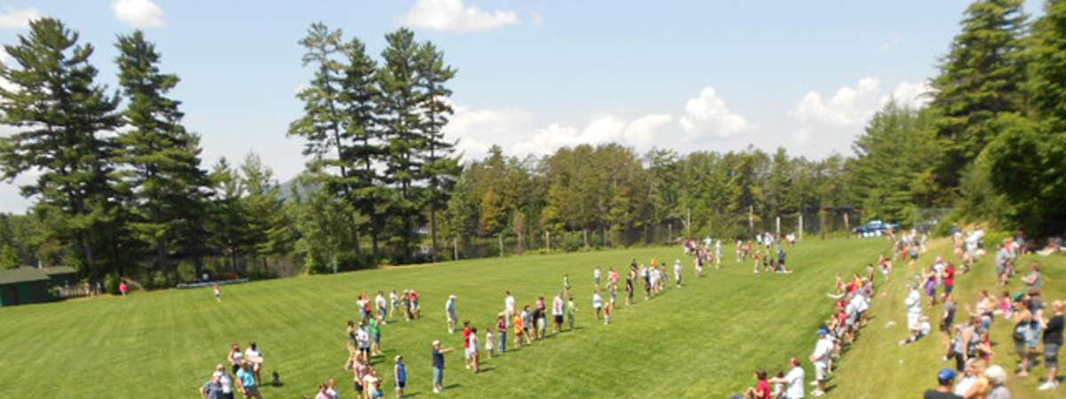 people on a lawn playing games