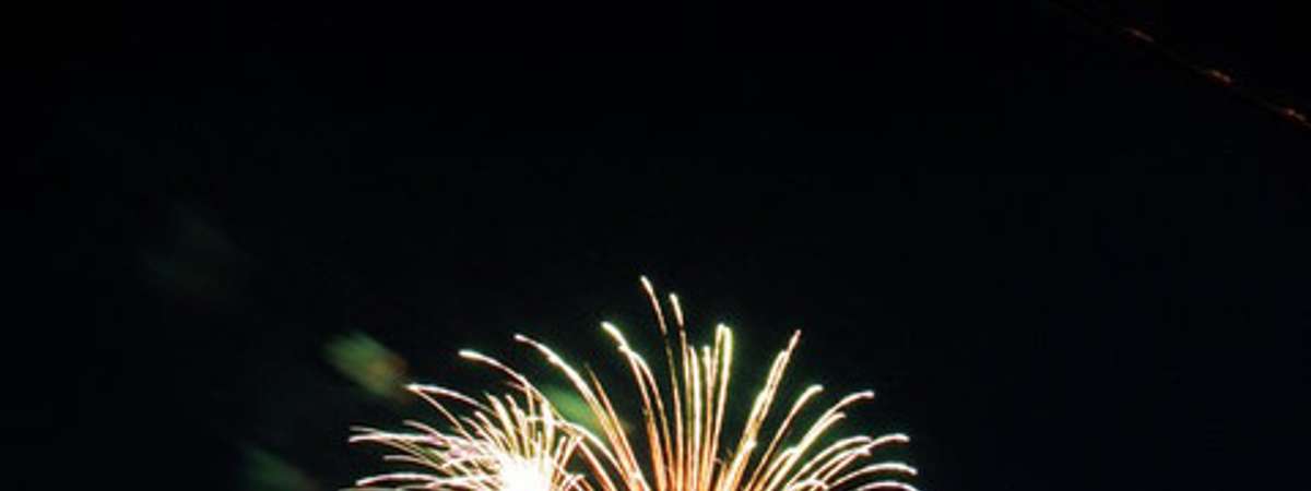 fireworks over lake