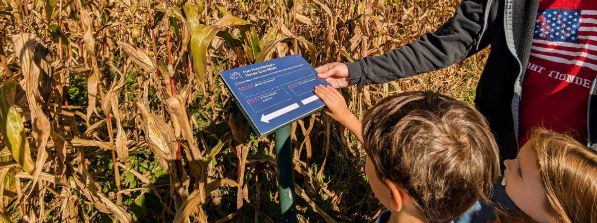 sign in corn maze