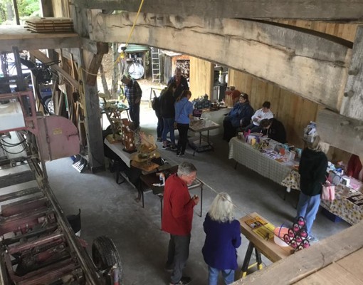 inside barn