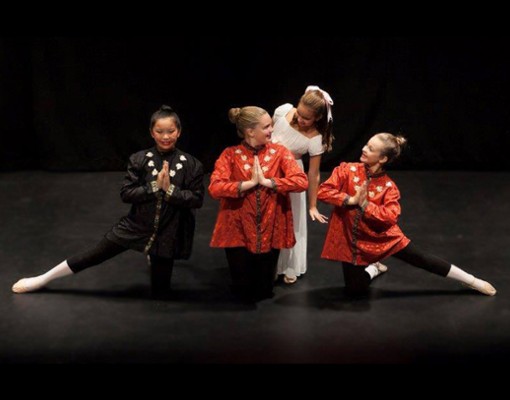 four young ballet dancers