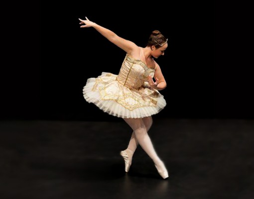 one ballet dancer in a pose