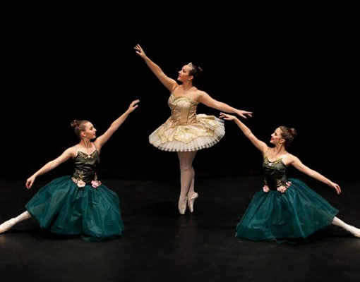 three ballet dancers