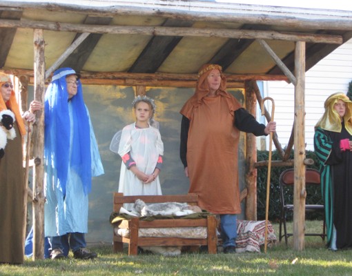a living nativity setup