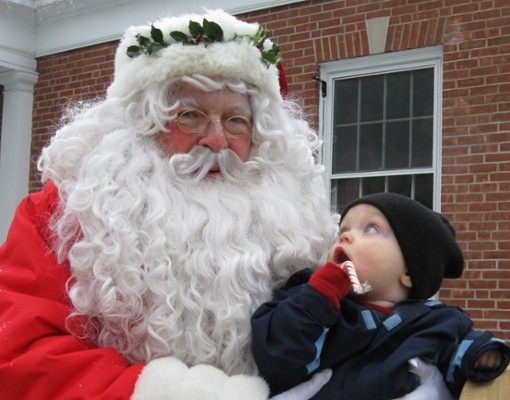 santa claus and a young boy