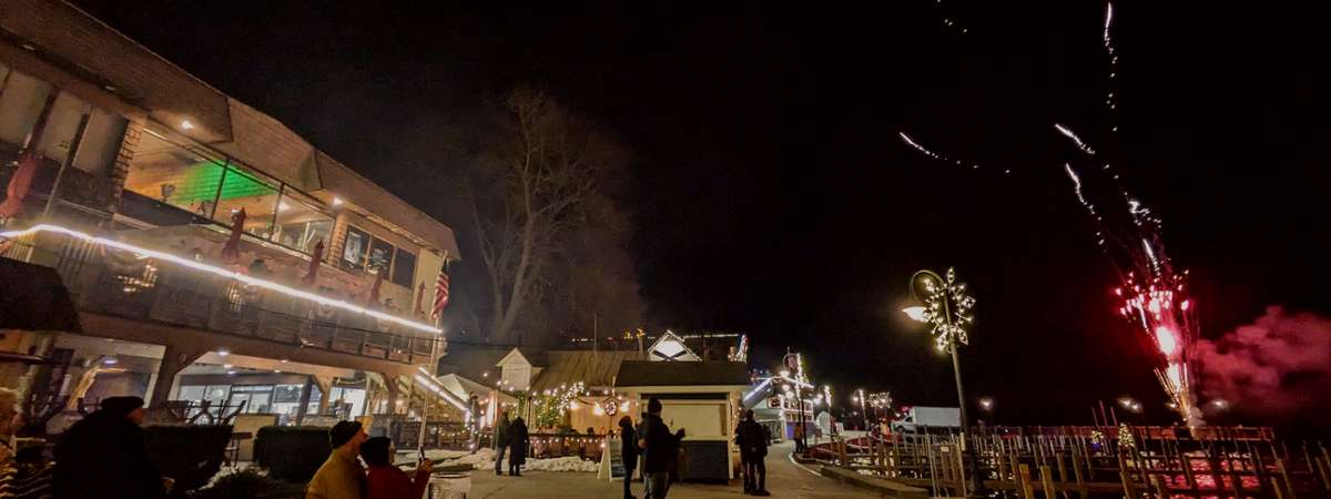 fireworks at lake george winter carnival
