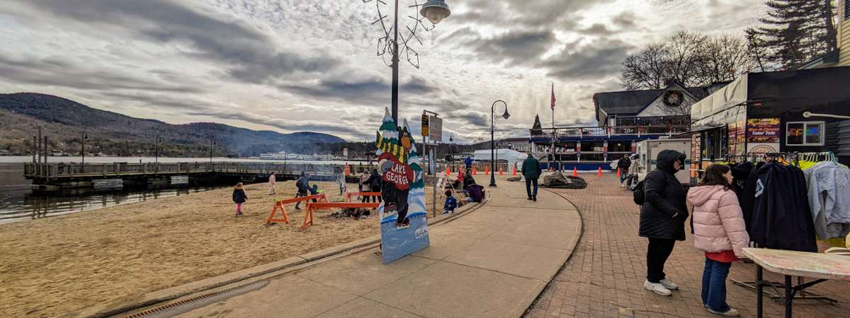 lake george winter carnival at the beach