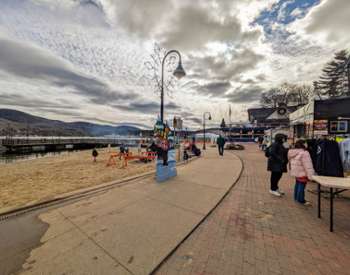 lake george winter carnival at the beach