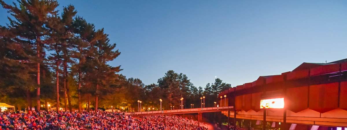 evening lawn audience at spac