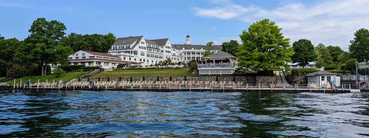 view of the sagamore resort from the water