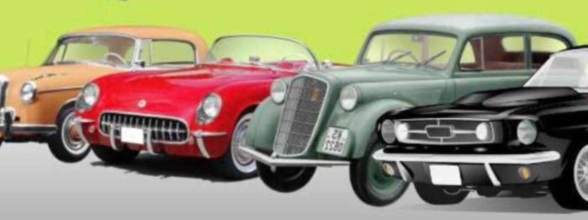 poster with images of classic cars
