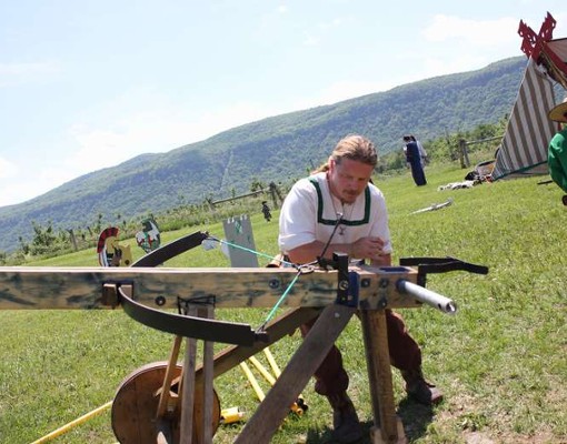 renaissance fest man and crossbow