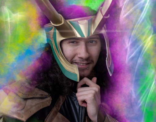 man dressed as loki