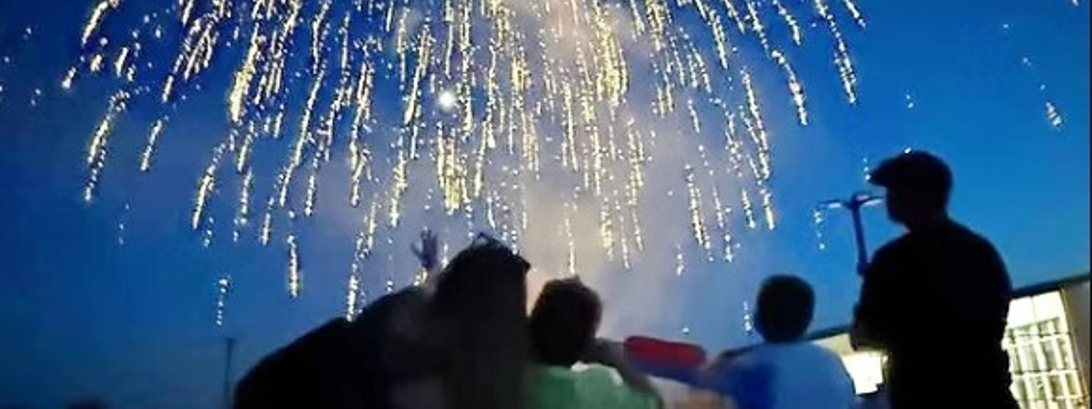 people watching fireworks