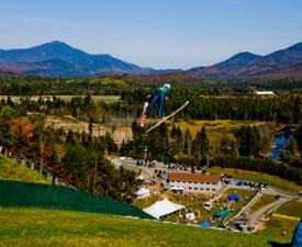 ski jumper in fall