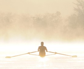 Person rowing a boat