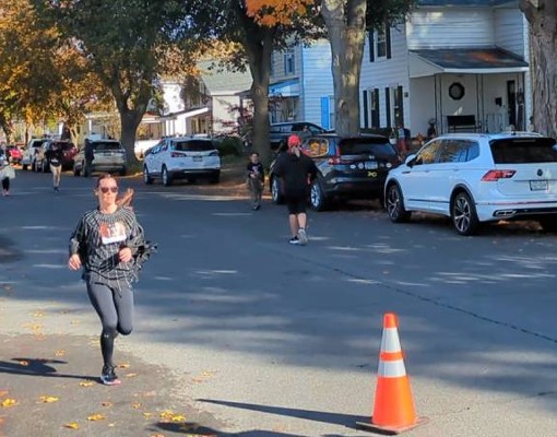 Photo credit: Alan Nudi woman in spider costume running