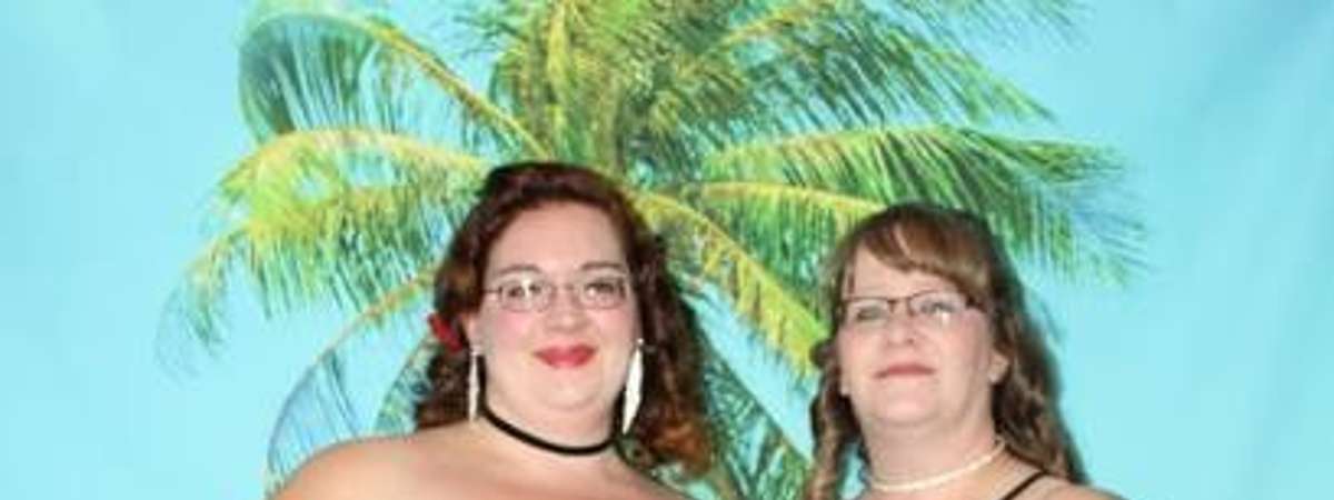 two women at a mom prom