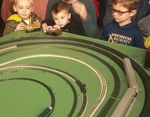 Kids Watching Train Set