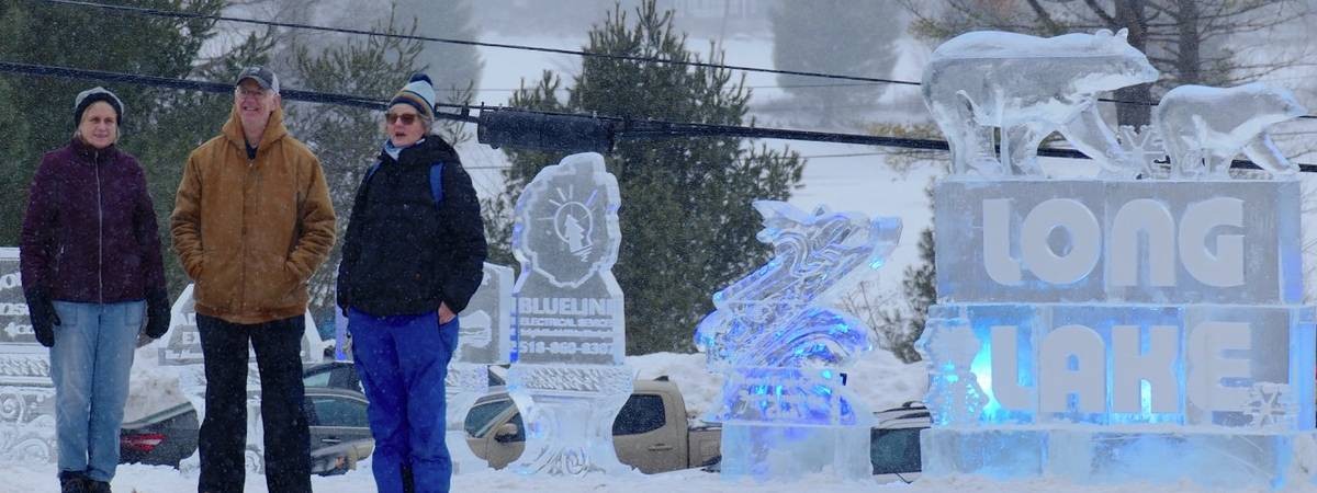 long lake ice sculpture