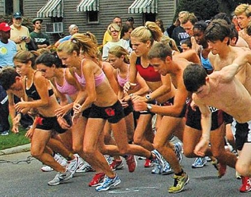 runners taking off