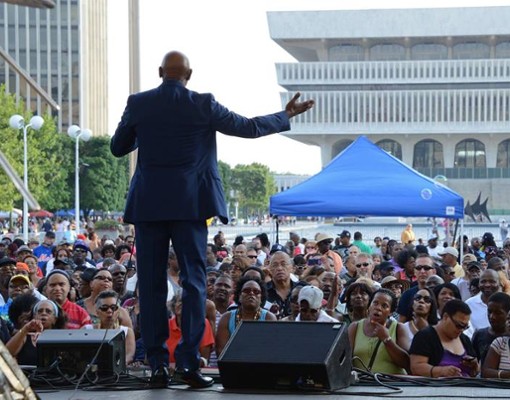audience at black arts and cultural festival