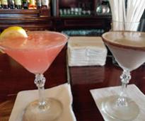 pink martini and chocolate martini on bar