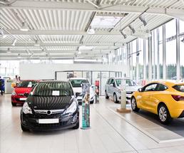 inside of car dealership