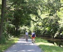 bikers on the feeder canal trail
