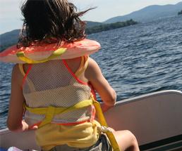 girl on boat in lake george