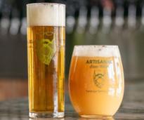 two artisanal brew works beers