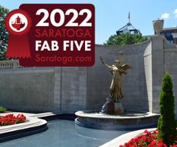 fab five logo on congress park fountain