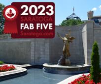 2023 fab five logo on congress park fountain