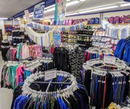 clothes for sale in a store