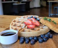 waffles with blueberries and strawberries