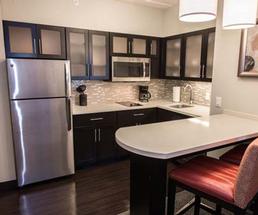 kitchen in an extended stay suite