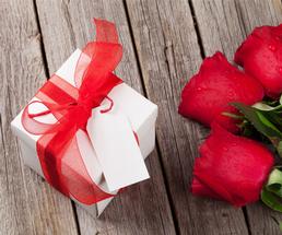gift box and roses