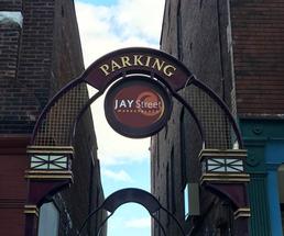 jay street marketplace entrance in schenectady